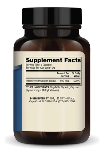 Yodo 90 Cápsulas Para Salud Ósea Y Cerebral Apoyo Energético