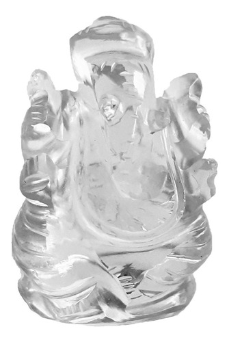 Ganesh Dios Hindú Figura 2.5cm Tallado Cuarzo Cristal 7.2grs