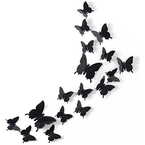 24pcs 3d Butterfly Removible Mural Stickers Halloween W5bcf