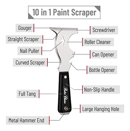 Bates- Raspador De Pintura, Herramienta De Pintor 10 En 1, R