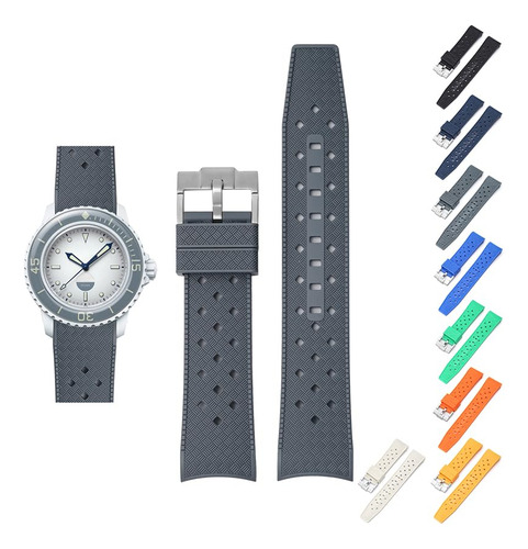 Malla Para Reloj Con Hebilla Para Blancpain X Swatch-gris