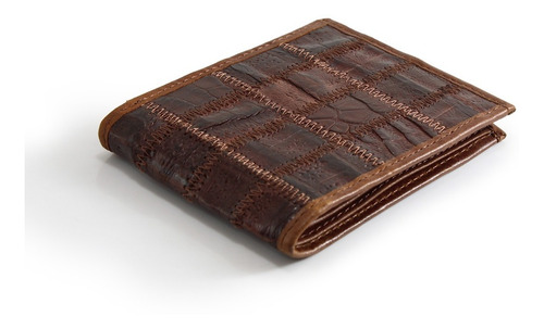 Imagen 1 de 4 de Cartera Billetera Piel Exotica Genuina Cocodrilo En Mosaico