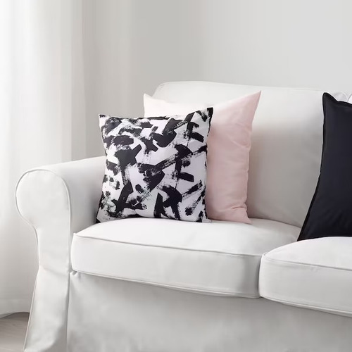 Imagen 2 de 3 de Cojin Decorativo Ultra Suave Blanco | Negro 40 X 40 Cm