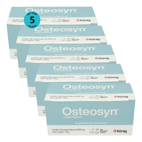 Osteosyn 2000mg 60 Comprimidos Cães E Gatos Raças Grandes