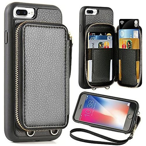 Zve iPhone 8 Plus 7 Plus Funda Wallet, 5,5 Pulgadas, Wvzlr