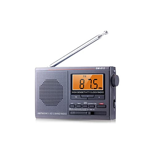 Portable Am Fm Sw 12 Bands Shortwave Radio, Small Walkm...
