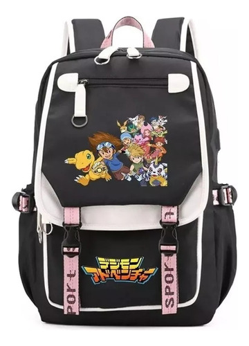 Mochila Anime Digital Adventure School De Gran Capacidad