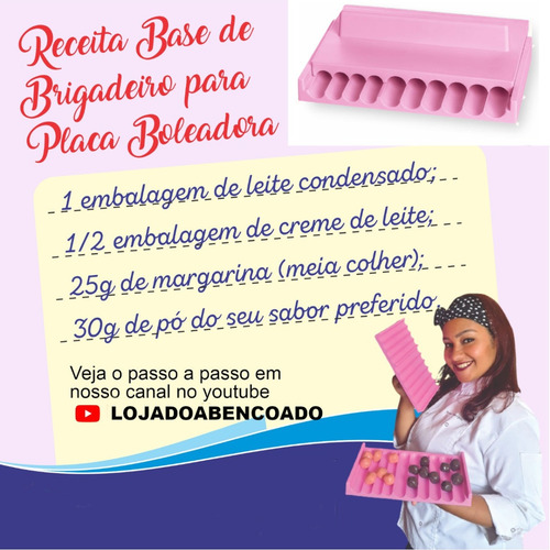 Imagem 3 de 6 de Placa Boleadora Doces Brigadeiro Rosa Promoção 10g 13g E 17