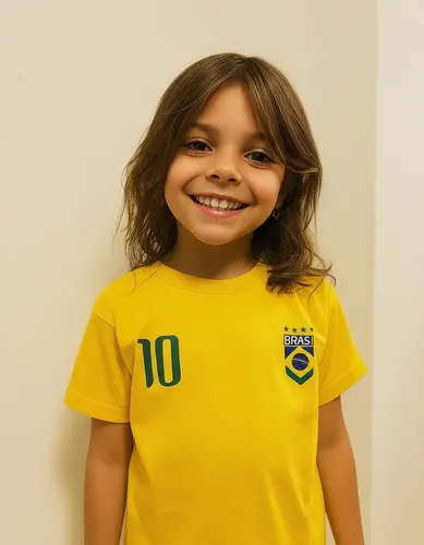 Camiseta Brasil Infantil Algodão Personalizada Nome e Número — R$ 32,90 em Mercado Livre, 58% OFF