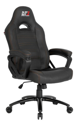 Cadeira de escritório DT3sports GTX gamer ergonômica  preto e laranja com estofado de couro sintético