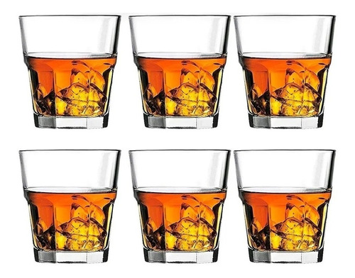 Set X 6 Vaso Whisky 264 Cc Vidrio Pasabahce Casablanca