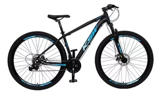 Bicicleta Aro 29 Ksw Alumínio 24 Vel Freio A Disco Mec Mtb Cor Preto com Azul E Azul Tamanho do quadro 17