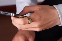 Comprar Anillo Hombre Baño Oro 18k Cristal Regalo Auto Joyas Reloj