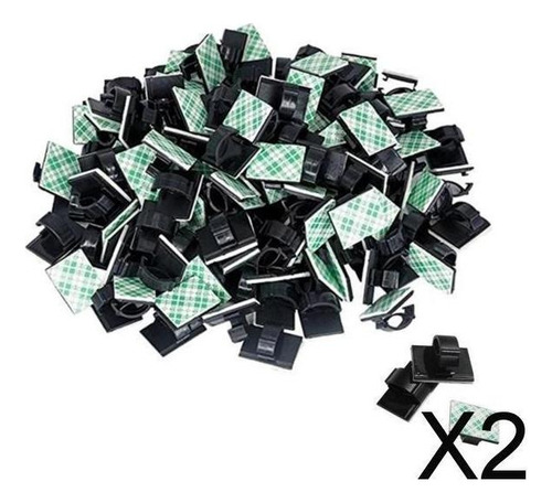 2x100pcs Clips De Cables Adhesivos Organizador De Cablesaa