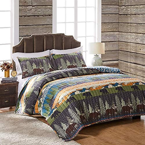 Greenland Home Black Bear Lodge Juego De Edredón, 3 Piezas F