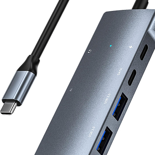 Hub Universal 9 Em 1 Usb-c Com 4k 3 Usb3.0 Ethernet Sd E