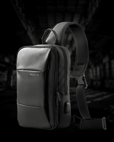 Mochila Walla - Apex / Bandolera Urbana Viaje - Premium Color Negro