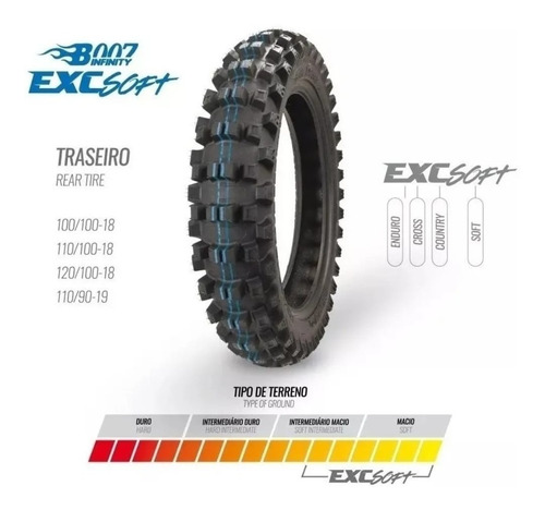 Pneu Borilli 100/100-18 B007 Infinity Exc Soft