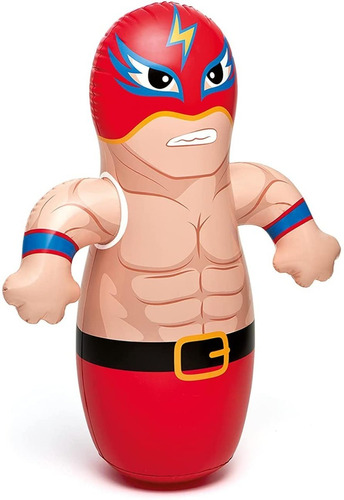 Inflable Intex Porfiado Tumbalin Luchador 3d Rojo Infantil