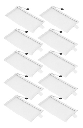 Estuche Para Lápices De Malla De Nailon Blanco Blanco, 10 Un