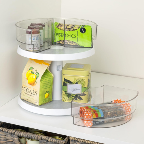 Smart Diseño Turnable Lazy Susan Ajustable De 2 Niveles Con