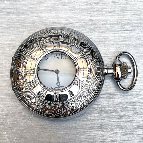 Reloj De Bolsillo Stevel , Caja Hunter De Cuarzo Funcionando (Usado)