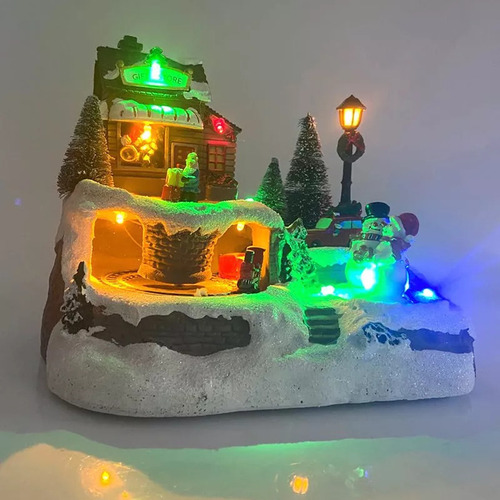 M Villa Christmas House Iluminada, Luz Led Y 2 Funciones