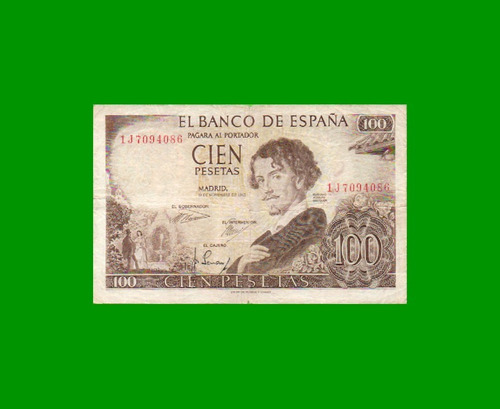 Billete España 100 Pesetas, Pick 150, Año 1965, Estado B+