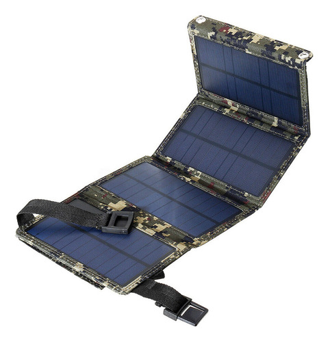 Placa De Carga Solar Portátil 20w Usb Para Camping Y Senderi