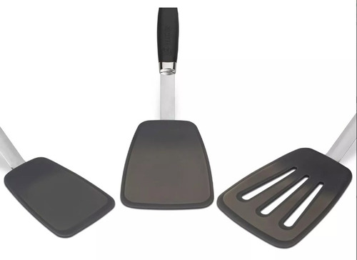 Kit Volteadores Espátulas De Silicona Resistente Al Calor Color Rojo