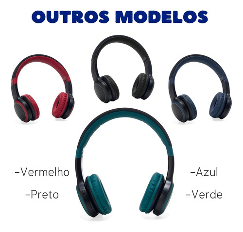 Fone De Ouvido Corrida Bluetooth Entrada P2 E Cartão Memoria Cor Vermelho