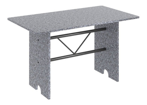 Mesa Para Cozinha 120x75cm Tampo Granito Soma Móveis Jg