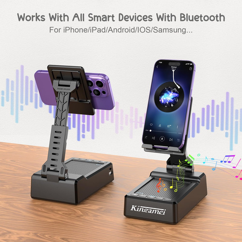 Soporte Para Teléfono Con Altavoz Bluetooth 4 En 1 Kingamei