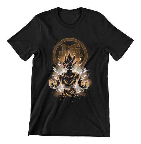 Polera Unisex Dragon Ball Goku Saiyan Kakarot Algodon Dorado