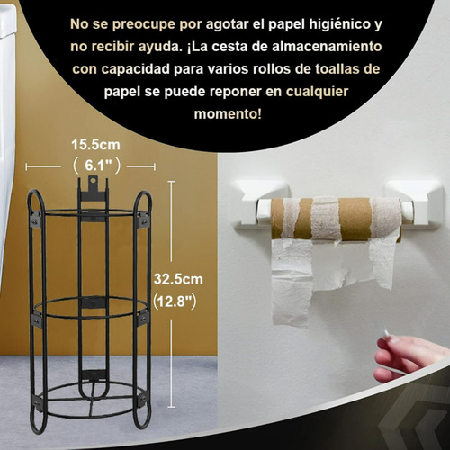 Soporte Para Papel Higiénico, Rollo De Hierro De Pie A Prueb