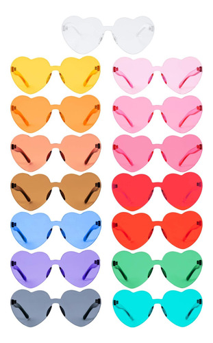15 Pares Gafas De Sol En Forma De Corazón Para Mujer Hombre