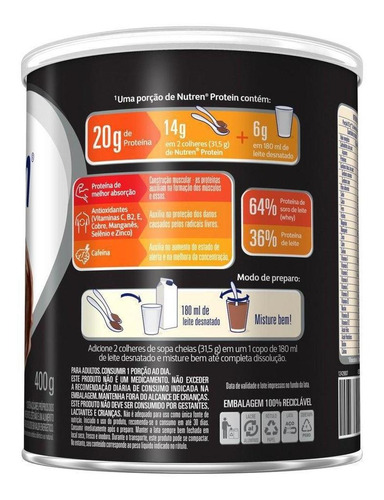 Nutren Protein Whey Protein Concentrado Com Cafeína - 31,5g