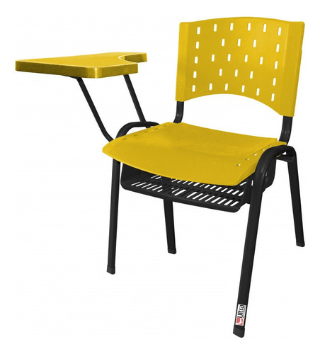 Cadeira Universitária Amarela 5 Unidades - Ultra Móveis