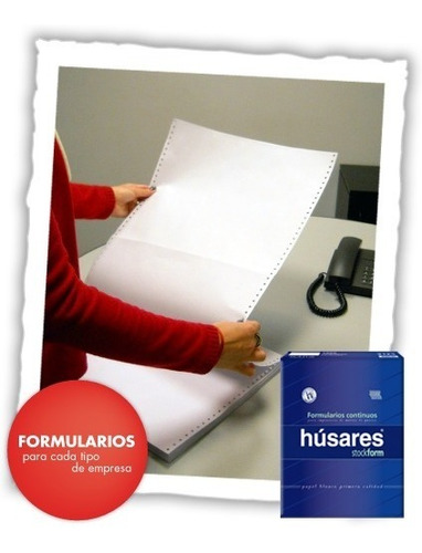 Formulario Continuo Husares 4223 Fiscal Quimico 8x24cm Form