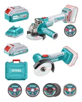 Comprar Kit Total 20v, 2 Amoladoras 115mm Y 76mm 2 Baterías Cargador Color Turquesa