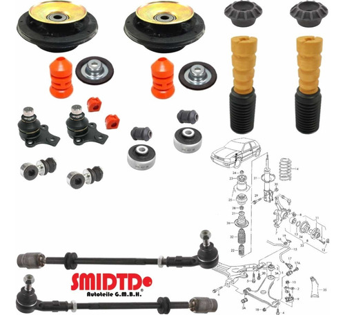 Kit Rotulas Gomas Buje Bieletas Direc Std Vw Jetta Mk2 87-92