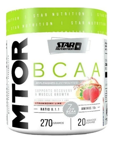 Mtor Bcaa  270 Gr Star Nutrition Nueva Fórmula Mejorada! Sabor Strawberry Lime