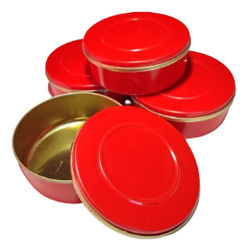 Latas Rojas De 7,6cm X 2,6cm Pack X 10 Unidades C/tapa