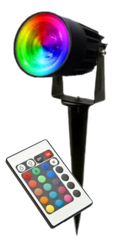 2 Espeto P/ Jardim Lampada Led 7w Rgb Mult Cores Bivolt