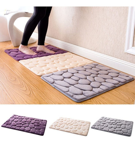 Pack De 3 Alfombra Salida De Baño 40 X 60 Cm Felpa