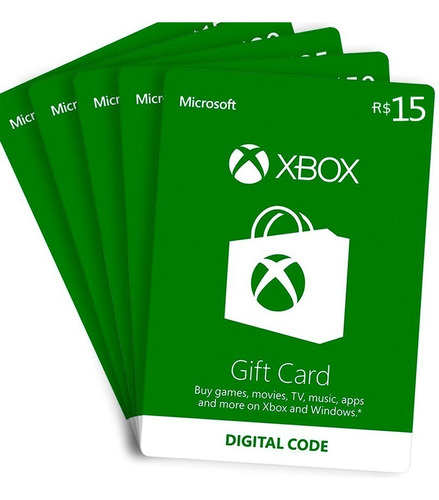 Cartão Presente Xbox Gift Card Microsoft Brasil R$ 15 Reais