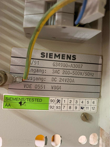 Siemens Trumpf Fuente De Poder G34900-a3007 091369 (Usado)