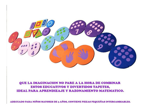 Tapete Juego Uso Múltiple Matemático Material Educativo Niño