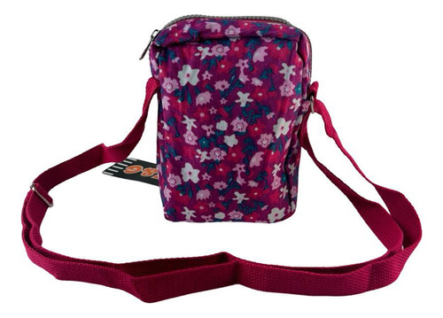 Bolsa Feminina Handbag Mão Porta Celular Pequena Cor Rosa Florido