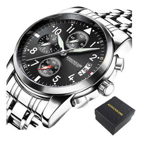 Reloj De Cuarzo Luminoso Kingnuos Classic Calendar